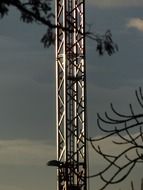 lattice boom crane at sky, detail