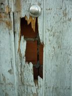 broken wooden door close-up