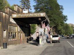 old gas station, usa, washington, winthrop