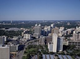 Cityscape of the Houston with aerial view