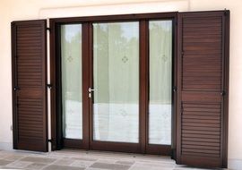 wooden doors and shutters on the terrace