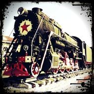 diesel locomotive, retro photo