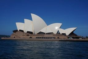 View from the water to the building of the Sydney Opera House