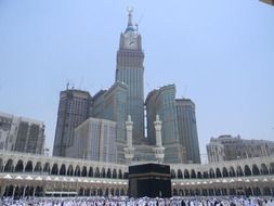 facade of al abrar, gorgeous luxury hotel, saudi arabia, mecca