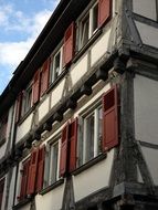 fachwerkhaus building with windows