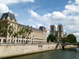 paris france sky clouds river