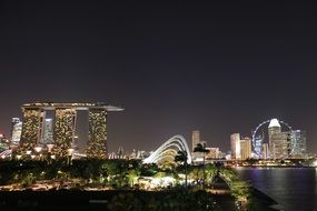 singapore night life in the dark