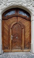 Wooden door in house