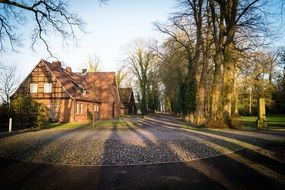 Old farmhouse at the sunlight