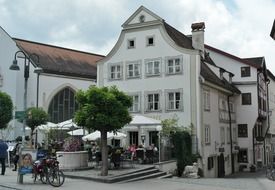 white buildings in the city center in Bavaria