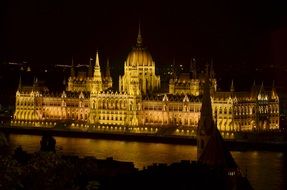 Night picture of the parliament building in Budapest