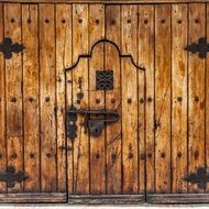 wooden entrance door with lock