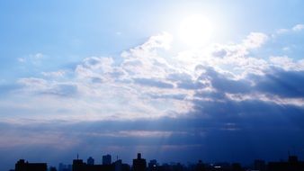 amazing sky over tokyo city