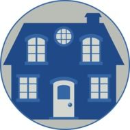 image if a blue house