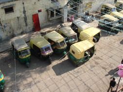 Parked auto rickshaw, agra, india