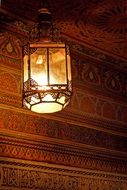 bright decorative lamp at the Palais de la Bahia