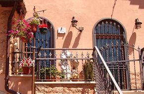 italy balcony with flowers