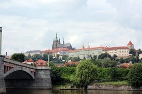 stone bridge over the river in the Czech Republic