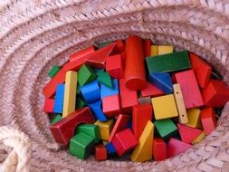 Picture of Colorful blocks in a basket