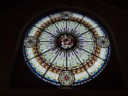 stained glass window in church in Adliswil