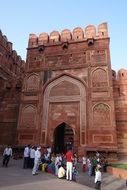 Pink sandstone agra fort in India