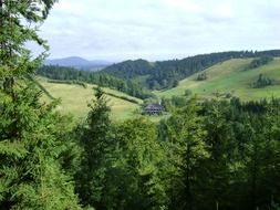 scenic mountain hut in Poland