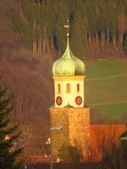 the spire of the Protestant Church