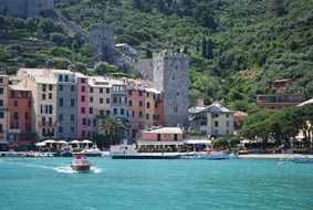 colorful houses on the shores of the Mediterranean Sea in Italy