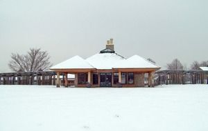 buildings park snow winter