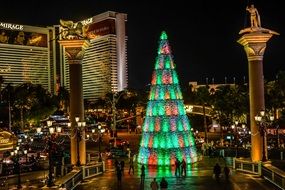 Bright las vegas christmas tree