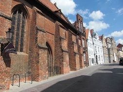 street of the old town in wismar