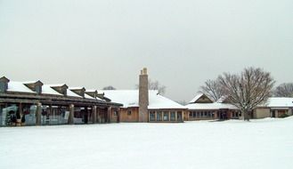 building in a winter park