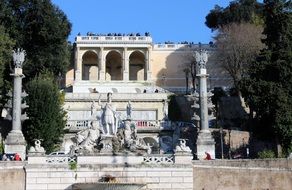 Landscape of Piazza del popolo in Rome