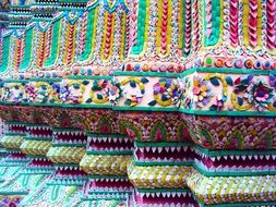 ornamental temple columns in Thailand