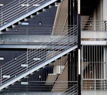 metal staircase in the building