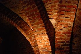 brick castle interior in Poland