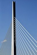 metal cables of Millau Viaduct bridge