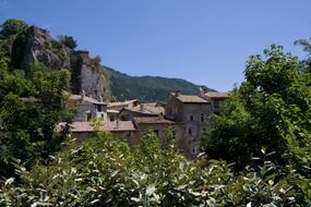 panoramic view of a village in france on a sunny day