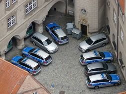 top view on police cars