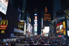 time square new york city night view