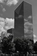 Black and white photo of the downtown in Atlanta