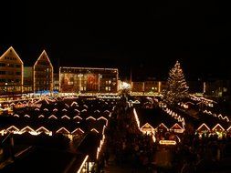 Christmas market at night