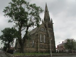 medieval church at summer, United Kingdom, england, Preston