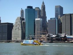 taxi boat on the river in New York