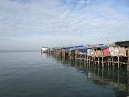 fishing cabins on the shore, thailand