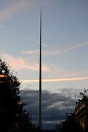 needle monument at evening sky, ireland, dublin