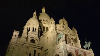 Paris house of worship at night