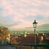 Autumn panorama of vintage Prague