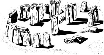 historic stone temple drawing