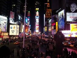 nightlife on a colorful city street